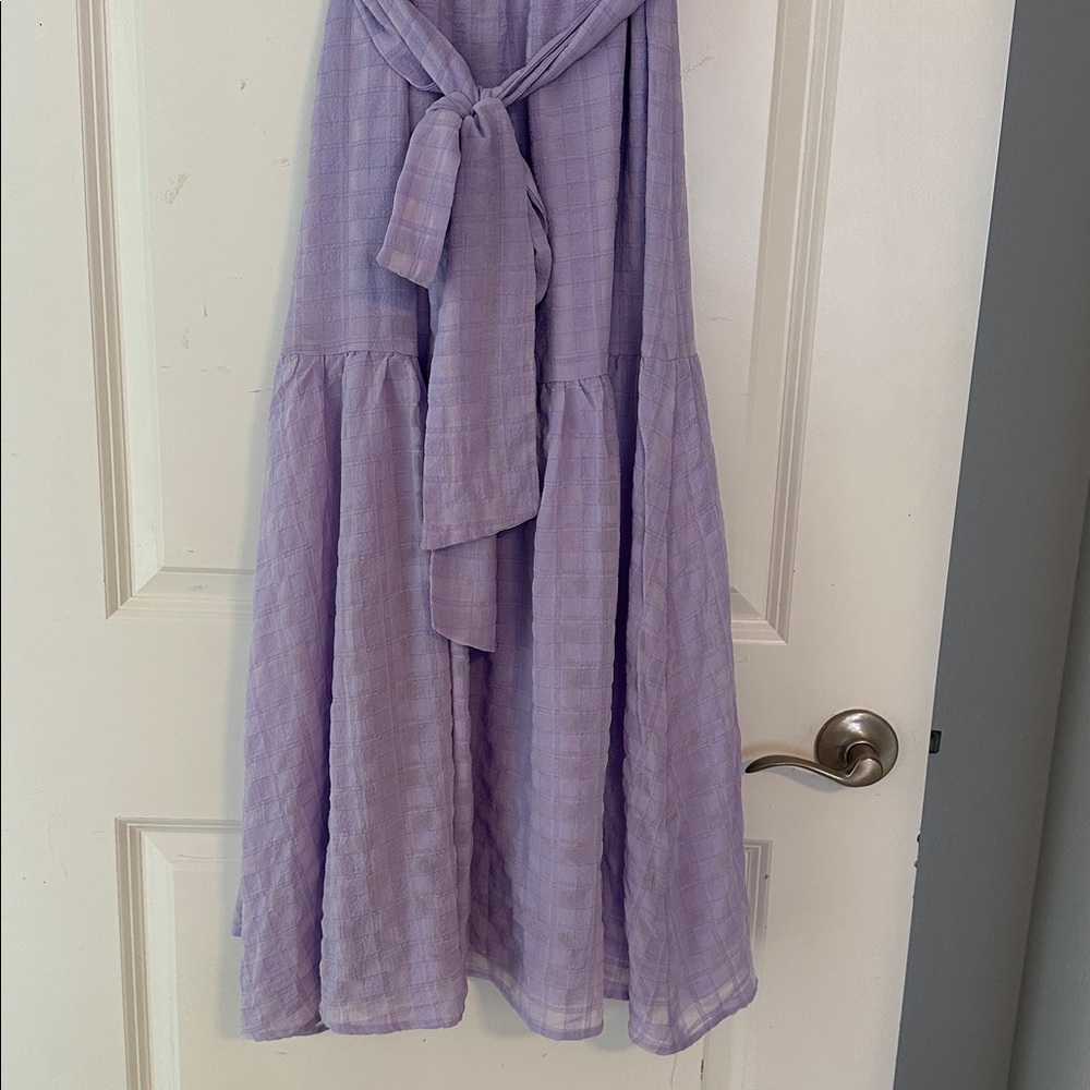 Astr Lilac Puff Sleeve Midi Dress - Picture 8 of 8